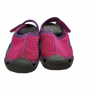 Crocs Pink & Gray Swiftwater Pool Slides Sandals